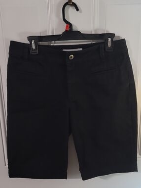 Chico's Platinum Black Denim Shorts